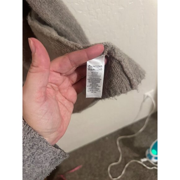 Tahari Wool Blend Tan Sleeveless Hooded Casual Sweater Vest Long Cardigan - Picture 8 of 10